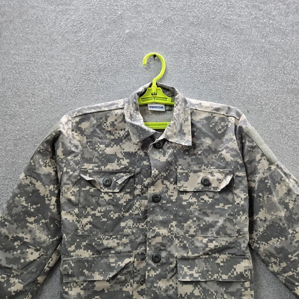 Propper Women Button Up Shirt 16 Gray Cotton Nylon Shirt Camouflage Ripstop